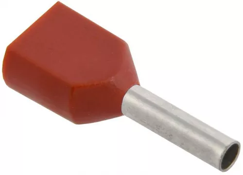 Наконечник-гильза изол. НГИ2 0.75-8 темно-красн. (уп.100шт) IEK UTE10-D75-100