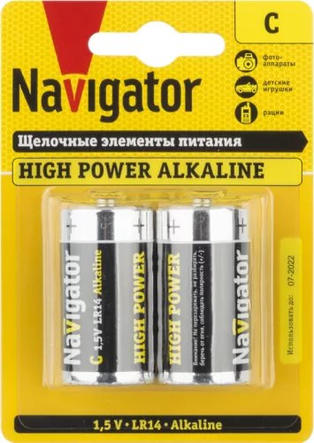 Элемент питания алкалиновый 94 754 NBT-NE-LR14-BP2 (блист.2шт) Navigator 94754