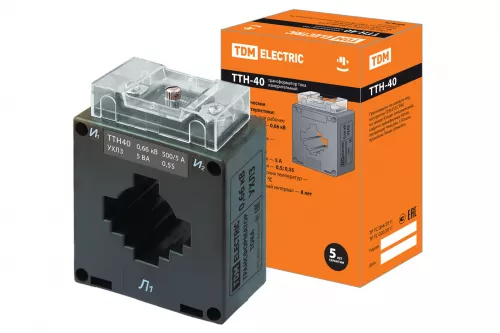 Трансформатор тока измерительный ТТН  40/500/5- 5VA/0,5S-Р TDM