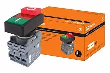 Кнопка двойная MPD13-11R (зеленая/красная-выступающая) (LED) d22мм/24В (I/O)  линза красная TDM