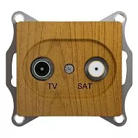Механизм розетки TV-SAT 2-м СП Glossa оконечной 1DB дер. дуб SchE GSL000597