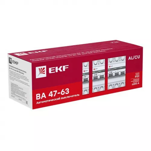 Выключатель автоматический модульный 1п C 50А 6кА ВА 47-63 PROxima EKF mcb4763-6-1-50C-pro фото 4