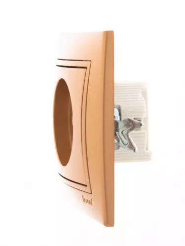 Розетка 1-м СП Мира 16А IP20 без заземл. керам. метал. зол. LEZARD 701-1313-121 фото 3