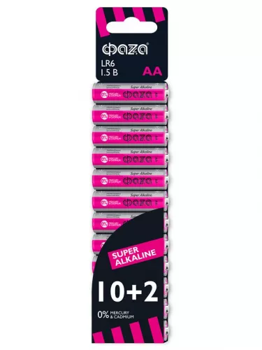 Элемент питания алкалиновый LR6 Super Alkaline SBL-10+2 (уп.12шт) ФАZА 2854582 Элемент питания алкалиновый LR6 Super Alkaline SBL-10+2 (уп.12шт) ФАZА 2854582