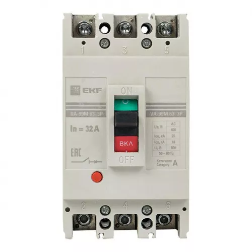 Выключатель автоматический 3п 63/32А 25кА ВА-99М PROxima EKF mccb99-63-32m фото 3