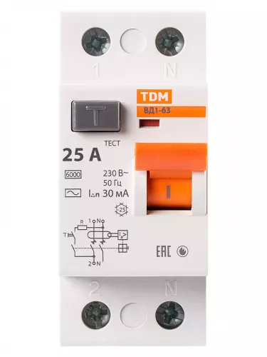 УЗО ВД1-63 2Р 25А 30мА TDM фото 3