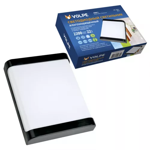 Потолочный светодиодный светильник Volpe ULW-Q280 22W/4000K/S02 IP65 Black UL-00006711