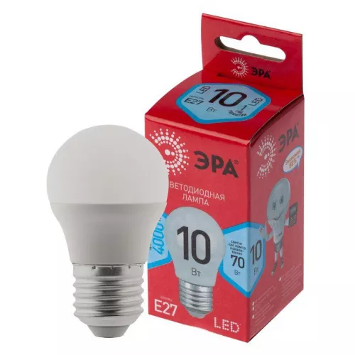 Лампа RED LINE LED P45-10W-840-E27 R E27 10Вт Шар нейтр. бел. Эра Б0050234