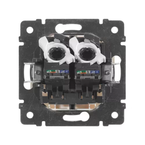 Механизм розетки информ. 2-м СП Valena RJ45 + RJ45 CAT.5E UTP с захватами бел. Leg 774231 фото 2 Механизм розетки информ. 2-м СП Valena RJ45 + RJ45 CAT.5E UTP с захватами бел. Leg 774231 фото 2