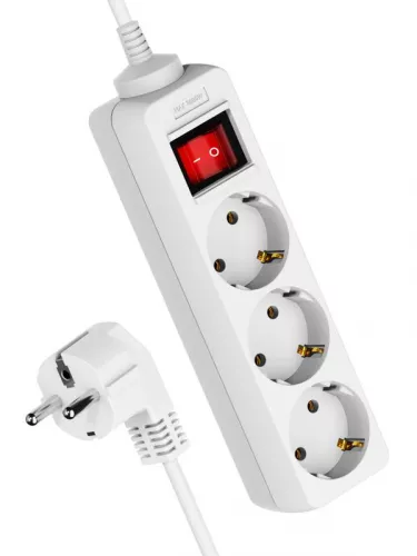 Удлинитель 3х5м с заземл. 16А IP20 с выкл. ПВС 3х1 Космос YKsm5m-3g-Z-V(K)