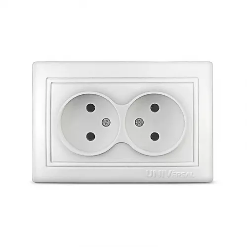 Розетка 2-м СП Севиль 16А IP20 бел. Universal С0102