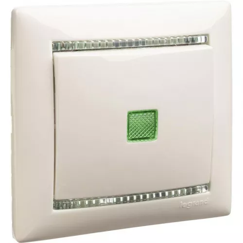Механизм выключателя 1-кл. СП Valena 10А IP31 250В с зел. индикацией бел. Leg 774410 фото 8