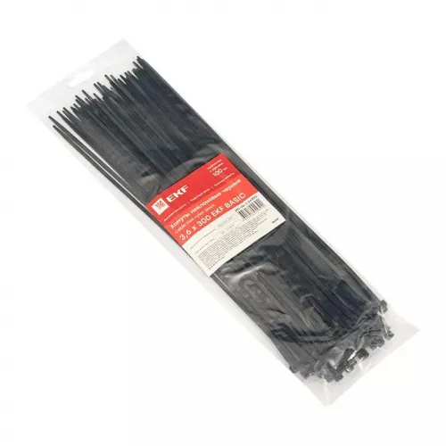 Хомут кабельный 3.6х300 нейл. черн. (уп.100шт) EKF plc-cb-3.6x300 фото 3