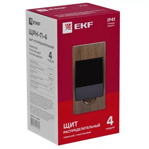 Щит ЩРН-П-4 IP41 темное дерево PROxima EKF pb40-n-4-dark фото 4