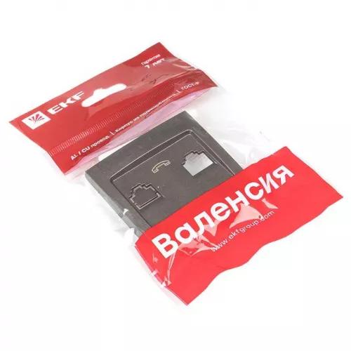 Панель лицевая Валенсия для розетки Phone 1-м графит PROxima EKF EST01-L-034-60 фото 2