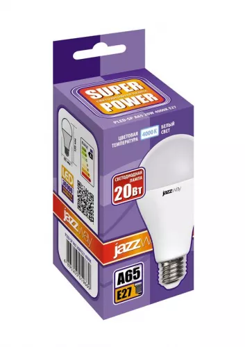 Лампа светодиодная PLED- SP A65 20Вт E27 4000К 230/50 JazzWay 5019669 фото 2