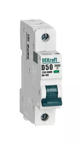 Выключатель автоматический модульный 1п D 50А 10кА ВА-105 SchE 13206DEK