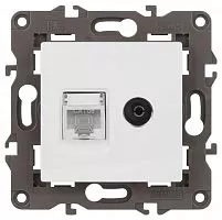 Розетка информационная RJ45+TV 14-3110-01 Elegance бел. ЭРА Б0034314