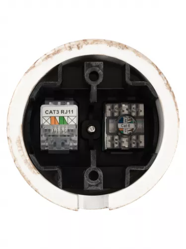 Розетка телефонная RJ11 + компьютерная RJ45 мраморная «Болонь» TDM фото 5