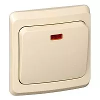 Переключатель проходной 1-кл. СП Этюд 10А IP20 с подсветкой крем. SchE BC10-007K