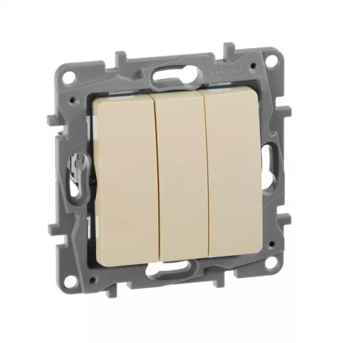 Механизм выключателя 3-кл. СП Etika Plus 10А IP20 250В 10AX винт. зажимы сл. кость Leg 672313 фото 3