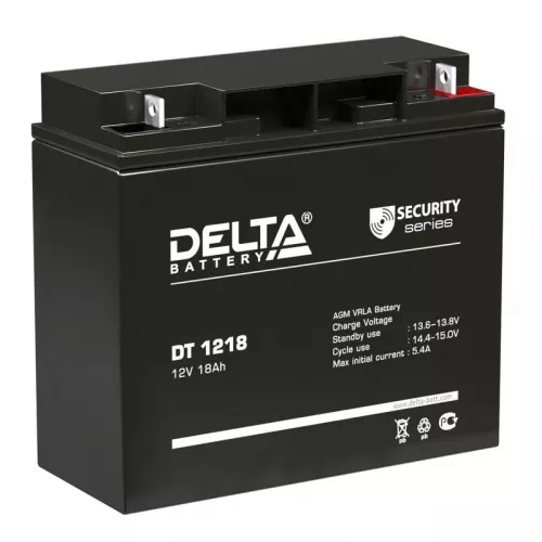 Аккумулятор 12В 18А.ч Delta DT 1218 Аккумулятор 12В 18А.ч Delta DT 1218