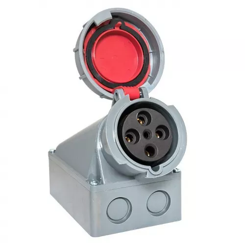 Розетка стационарная наружная 1342 3Р+РЕ 63А 380В IP67 PROxima EKF ps-1342-63-380 фото 9