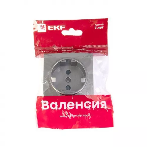 Панель лицевая Валенсия для розетки 1-м 16А защ. шторки с заземл. графит PROxima EKF ESR16-L-028-60 фото 3 Панель лицевая Валенсия для розетки 1-м 16А защ. шторки с заземл. графит PROxima EKF ESR16-L-028-60 фото 3