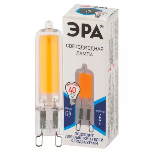 Лампа светодиодная STD LED JCD-6W-GL-840-G9 JCD 6Вт капсула G9 нейтр. бел. ЭРА Б0049086 Лампа светодиодная STD LED JCD-6W-GL-840-G9 JCD 6Вт капсула G9 нейтр. бел. ЭРА Б0049086