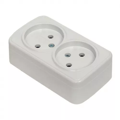 Розетка 2-м ОП Минск 10А IP20 без заземл. бел. Basic EKF EGR10-102-10 фото 7