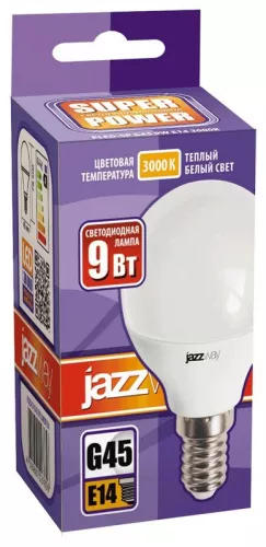 Лампа светодиодная PLED-SP G45 9Вт шар 3000К тепл. бел. E14 820лм 230В JazzWay 2859570A фото 2