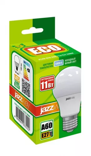 Лампа светодиодная PLED-ECO/SE-A60 11Вт грушевидная 5000К холод. бел. E27 840лм 230В JazzWay 1033222 фото 2
