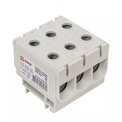 Клемма силовая вводная тройная КСВ 16-50кв.мм сер. PROxima EKF plc-kvs3-16-50-grey фото 2