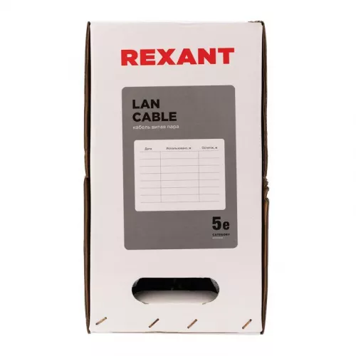 Кабель UTP 4х2х24AWG кат.5е медь наружн. прокл. бухта (м) Rexant 01-0045 фото 8