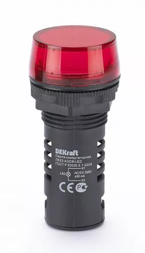 Лампа коммутац. ADDS 22мм LED 220В AC/DC ЛK-22 красн. SchE 25119DEK