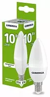 Лампа светодиодная C35 10Вт свеча 4000К E14 230В GENERICA LL-C35-10-230-40-E14-G