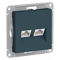 Механизм розетки компьютерной 2-м AtlasDesign RJ45 + RJ45 кат.5e изумруд SchE ATN000885