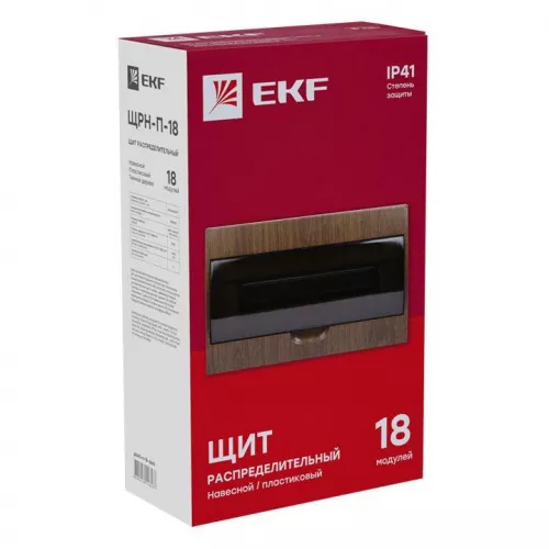 Щит ЩРН-П-18 IP41 темное дерево PROxima EKF pb40-n-18-dark фото 4