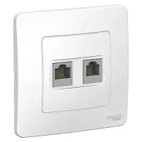 Розетка компьютерная + телеф. 2-м СП BLANCA RJ45 кат.5e + RJ11 бел. SchE BLNIS045111