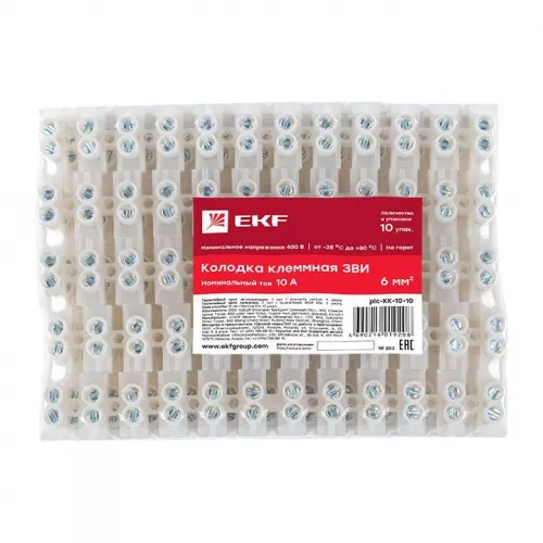 Колодка клеммная полистирол 10мм 10А EKF plc-KK-10-10 фото 4