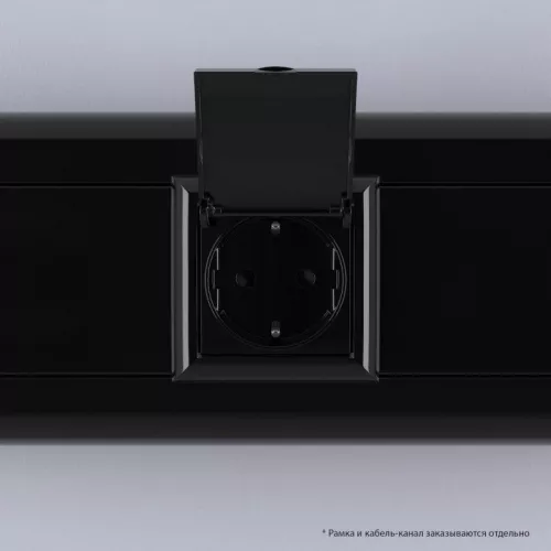 Розетка 1-м 2мод. Avanti "Черный квадрат" 16А IP44 2P+E защ. шторки с крышкой черн. DKC 4402012 фото 6