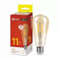 Лампа светодиодная LED-ST64-deco gold 11Вт 230В Е27 3000К 990лм зол. IN HOME 4690612035673