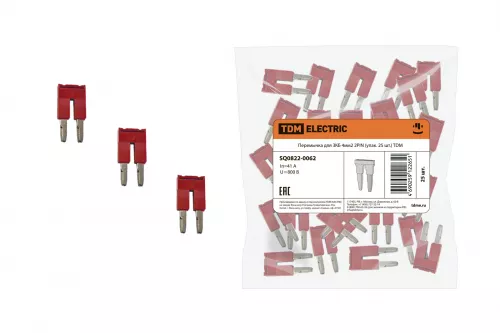 Перемычка для ЗКБ 4мм2 2PIN (упак. 25 шт.) TDM