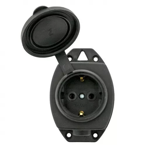 Розетка настенная 16А IP44 230В 2P+PE с защ. крышкой каучук Basic EKF RPS-014-16-230-44 фото 3