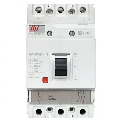Выключатель автоматический 3п 32А 35кА AV POWER-1/3 TR AVERES EKF mccb-13-32-TR-av фото 7 Выключатель автоматический 3п 32А 35кА AV POWER-1/3 TR AVERES EKF mccb-13-32-TR-av фото 7