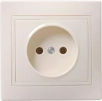 Розетка 1-м СП Кварта 10А IP20 без заземл. крем. IEK ERK13-K33-10-DM