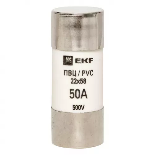 Вставка плавкая цилиндрическая ПВЦ 22х58 50А EKF pvc-22x58-50 фото 2