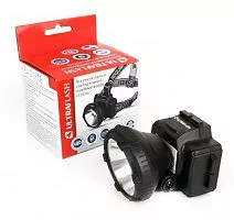 Фонарь налобный аккумуляторный LED 5366 (220В LED 2 режима; черн.) Ultraflash 11649