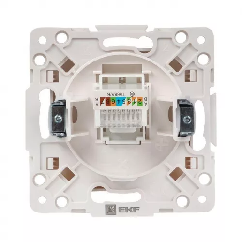 Механизм розетки RJ-45 1-м Стокгольм бел. PROxima EKF EYK01-035-10 фото 5