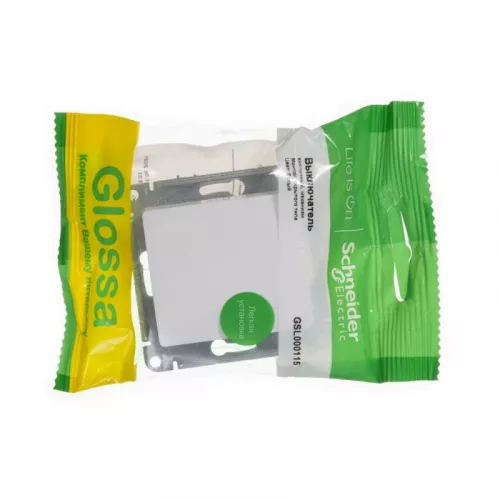 Механизм кнопки нажимного 1-кл. СП Glossa 10А IP20 (сх. 1) 10AX бел. SchE GSL000115